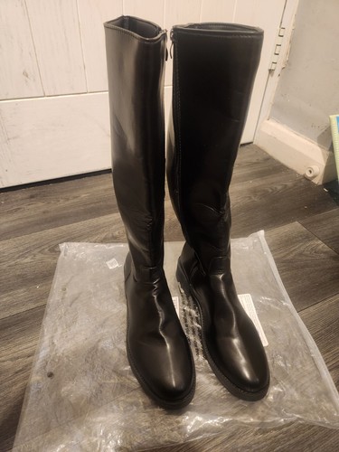 Ladys black knee high pvc - high,