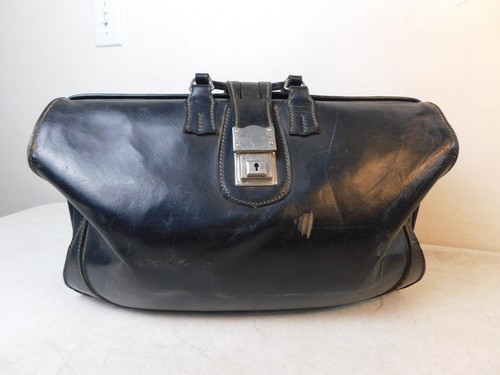 Leather doctor bag - leather, vtg