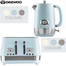 Daewoo Denver Retro Matching Kettle and Toaster Set 1.5 Litre Rapid Boil 4 Slice