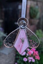 Stained Glass Pink Angel Suncatcher Christmas Tree Decoration Handmade