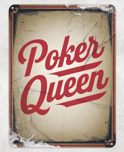 Poker queen cards metal - queen,