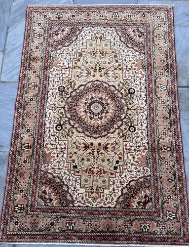 Vintage hand knotted rug 50s - rug,