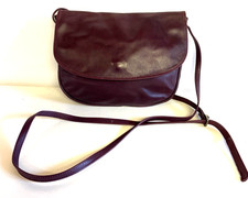 Enny Burgundy Leather Vintage Handbag Crossbody Strap #A2