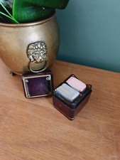 Miniature Playing Cards Set Calf Leather Box Tooled Leather Made In Italy Rare 