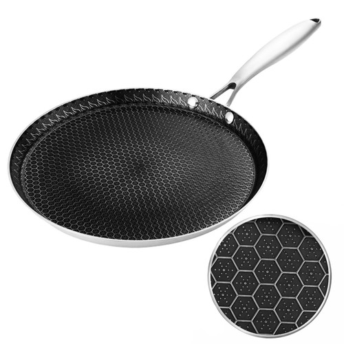 Tri ply stainless steel crepe - stainless,