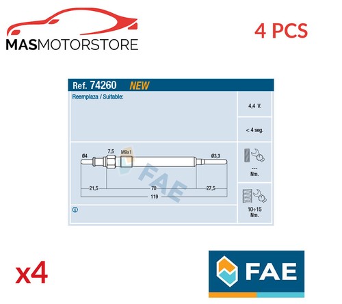 Engine glow plugs fae 74260 - engine,