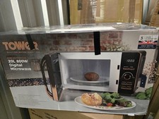 Tower T24021W Solo Microwave Oven Digital Control 20L 800w White & Rose Gold