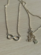925 Silver / Gold Overlay Infinity Design Pendant/ Necklace & Chain