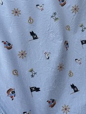 2 x Pirate Themed Fitted Single Bed Sheets. 1 x Blue, 1 x White.