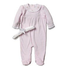 Baby Girl Velour Sleepsuit