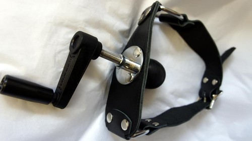Leather ball gag - leather,