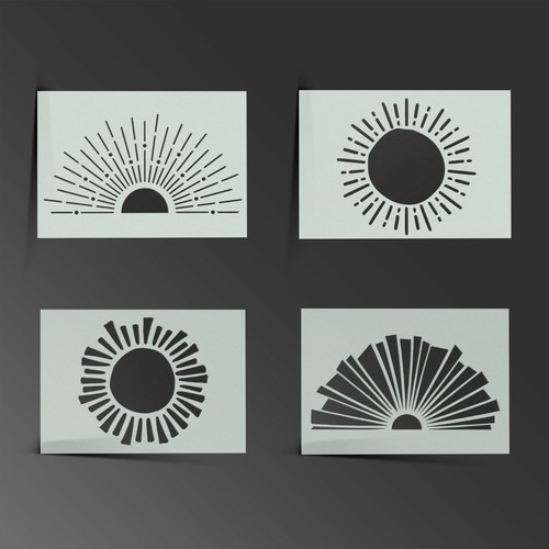 Sun stencil boho - boho, mylar