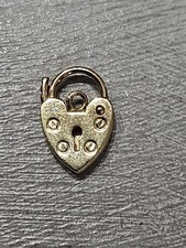 9ct Yellow Gold Heart Padlock