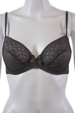 Princesse Tam Tam Womens Under Wire Balconette Bra Gray Amethyst Size 34 B