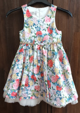 COUTURE PRINCESS DRESS age 6 multi floral net petticoat party bead embellished