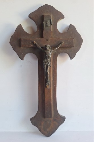 Antique wooden crucifix - wooden,