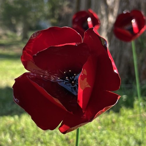 Hand crafted metal poppy - metal,