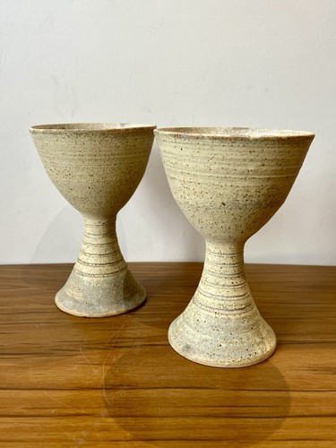 Pair vintage studio pottery - of,