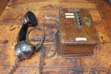 Antique Telephone Wooden Box Telephone Intercom Manufacturing Co London  1920s