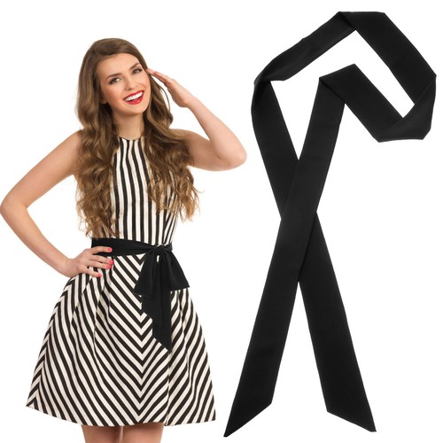 Black waist belt fabric - black,