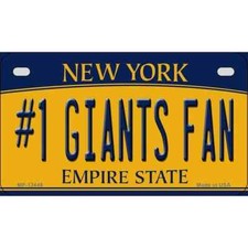 #1 Giants Fan Novelty Metal Motorcycle License Plate Sign Car Truck Wall Home