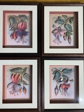 ROB POHL Floral Decoupage FRAMED Picture  SIGNED 3D Shadowbox x 4