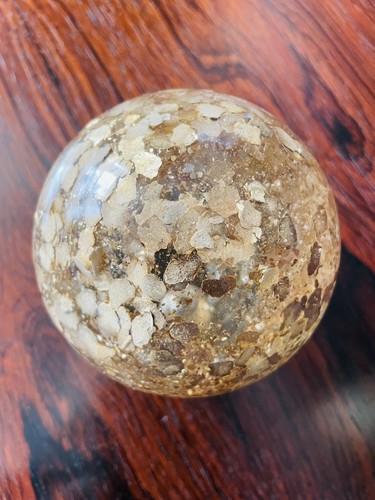 Gold sparkly glass paperweight - gold,