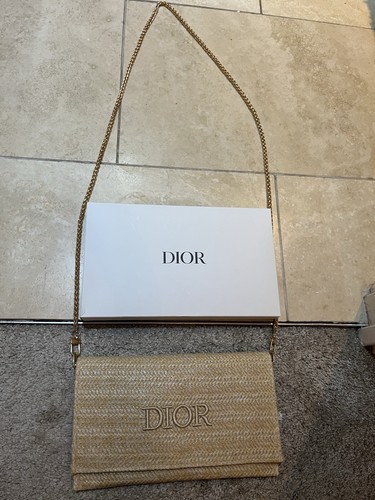 Genuine dior raffia makeup bag - genuine,