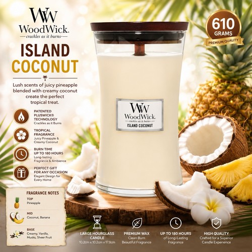 Woodwick island coconut - woodwick, large