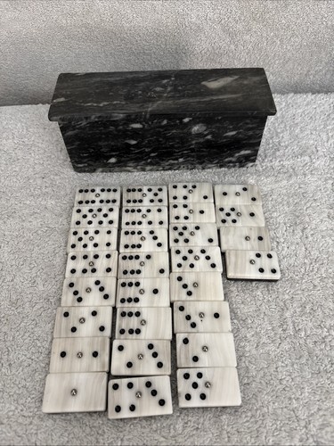 Vintage marble dominoes set - vintage,
