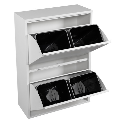 Metal waste and recycling bin - recycling,