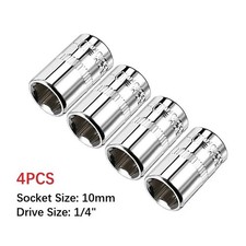 4Pcs 1/4-inch Drive 10mm Cr-V
