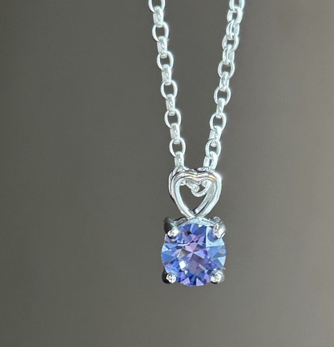 Silver tanzanite necklace - silver,