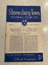 BEST PRICE - Shrewsbury Town v Walsall 27th Dec 1954 - FREEPOST