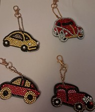 Sparkly Colourful Car design keyrings/Bag charms