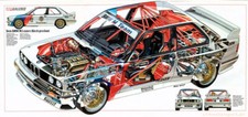 A3 BMW M3 E30 Cutaway Drawing