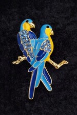 Blue & Yellow Parrot Brooch