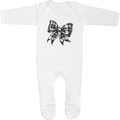 Tartan ribbon baby romper - 'tartan,