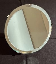 Vintage bevelled bathroom wall mounted mirror on chrome extended bracket