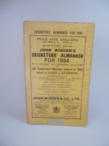 1934 wisden original wrappers - 1934,