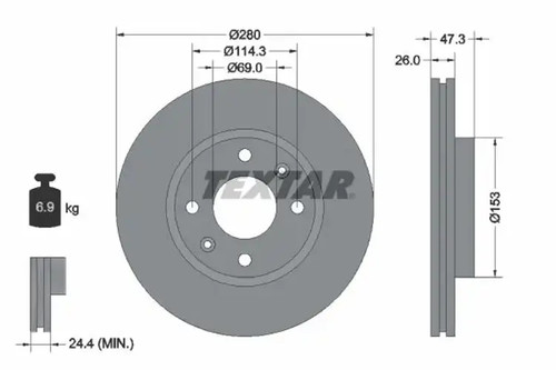 Brake disc internally - 2x,