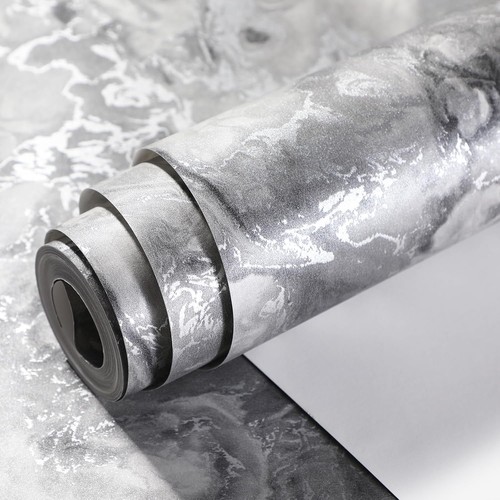 Grey marble metallic wallpaper - metallic,