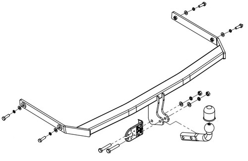 Swan neck tow bar for - tow, ford