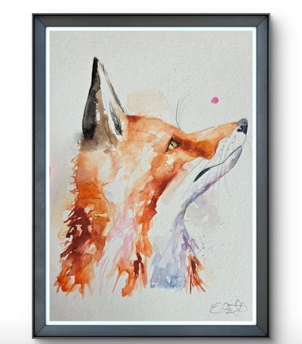 Small fox watercolour - fox,
