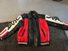 Vintage USA American Eagle Black Leather Pilot Varsity Jacket Size Medium