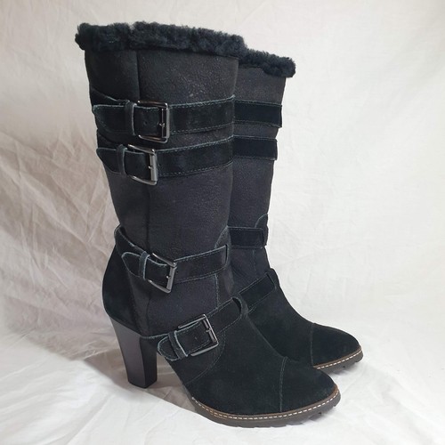 Clarks boots black suede - clarks,