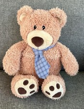 John Lewis Warmie Microwave Teddy Bear Soft Toy Plush With Plaid Tie