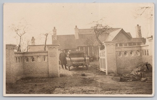 Vintage car chauffeur outside - chauffeur,