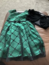 Green And Black Party Dress Girls Jona Michelle Age 5 With Matching Black Shrug
