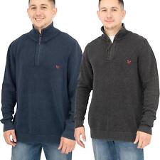 Crew Clothing Mens Jumper Half Zip Chunky Rib Organic Cotton High Neck Gift